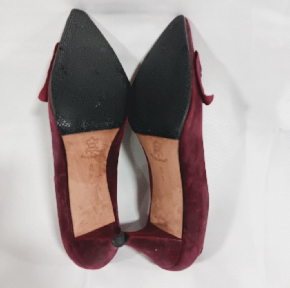 Butter| Made in Italy Burgundy Pump 3” Heel Retro Holiday Party Pin-Up Sz 8B - Picture 6 of 7